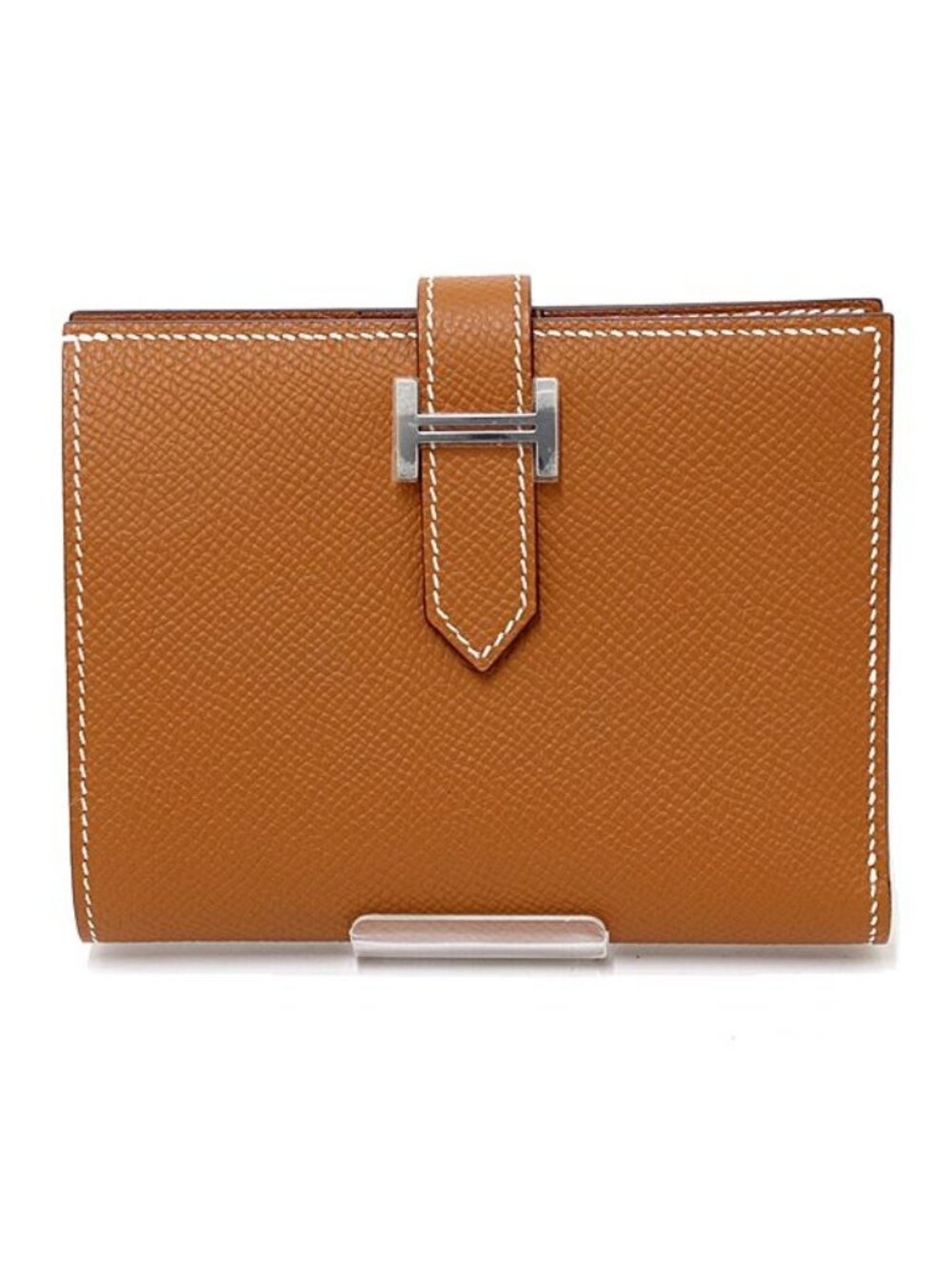 Hermes Bearn Compact Bifold Wallet Veau Epsom Gold Silver